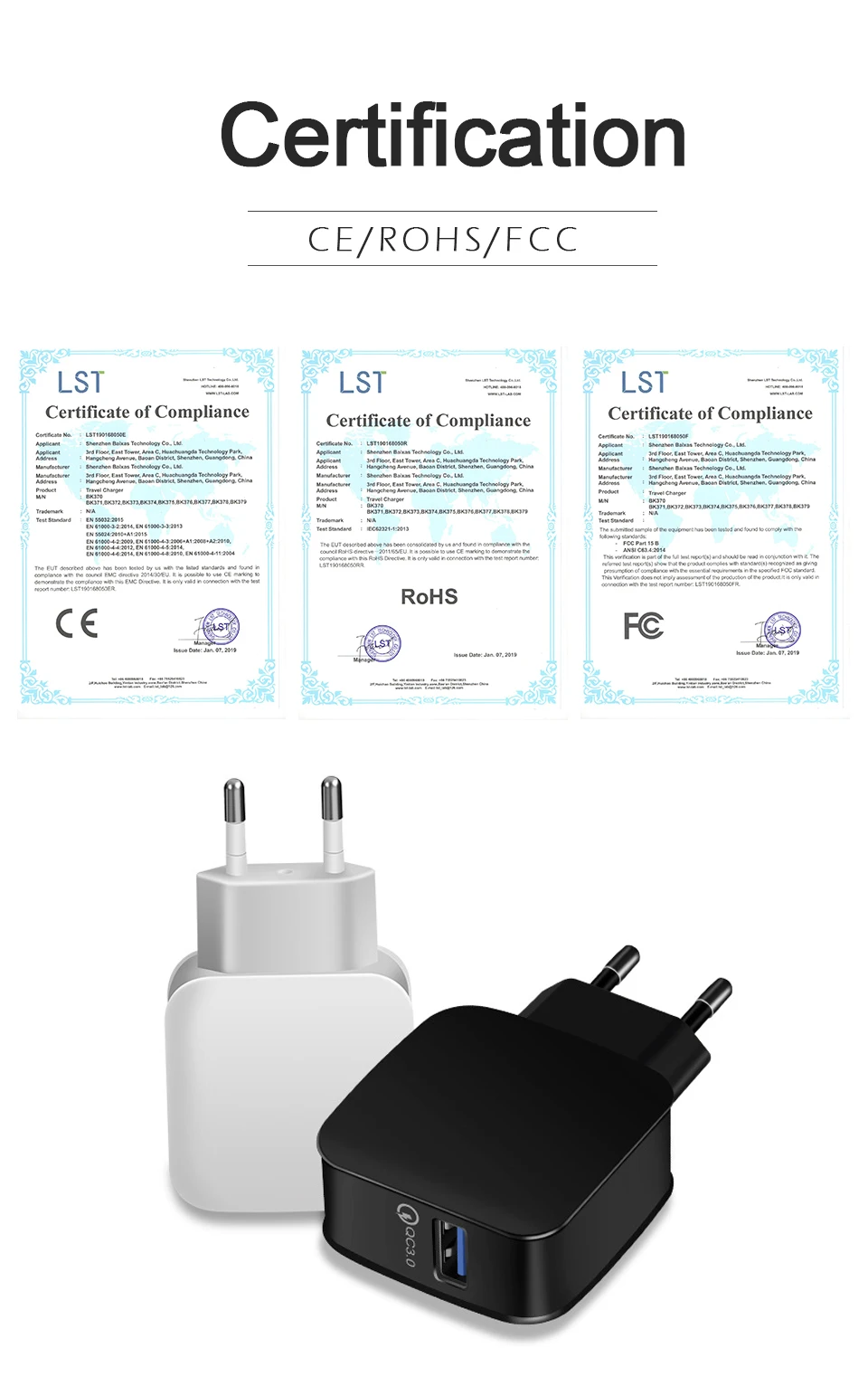 QC3.0 Mobile Phone Charger EU US Adapter Plug 5V3A Fast Charging For Universal Smart Phone usb Quick Charge 3.0 Travel Wall (2)