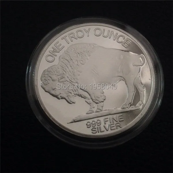 Non Mangetic American Liberty One Troy Ounce 999 Fine Silver Clad American Liberty One Troy Ounce 999 Fine Silver Clad Bullion Round Buffalo Coin