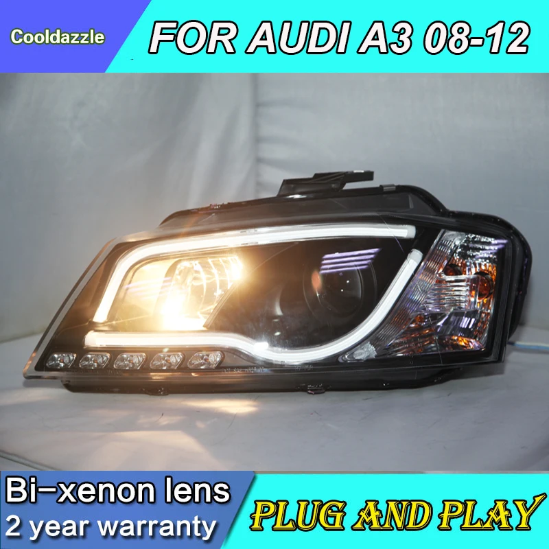 Для AUDI A3 светодиодный фары 2008 2009 2010 2011 2012 год передние с объектив проектора