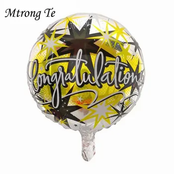 

50pcs/lot 18inch Round School Graduation Foil Balloons For Congratulate Party Supplies Inflatable Congratulation Helium Ballons
