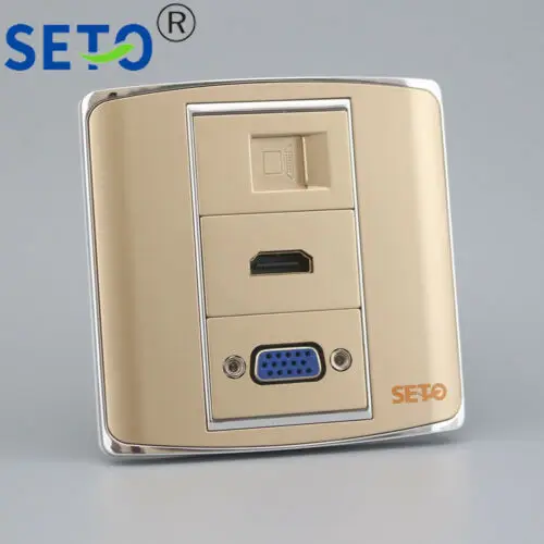 SeTO 86 Тип RJ45 Cat5e сетевой Lan + HDMI VGA Панель розетка Keystone Лицевая панель | Обустройство