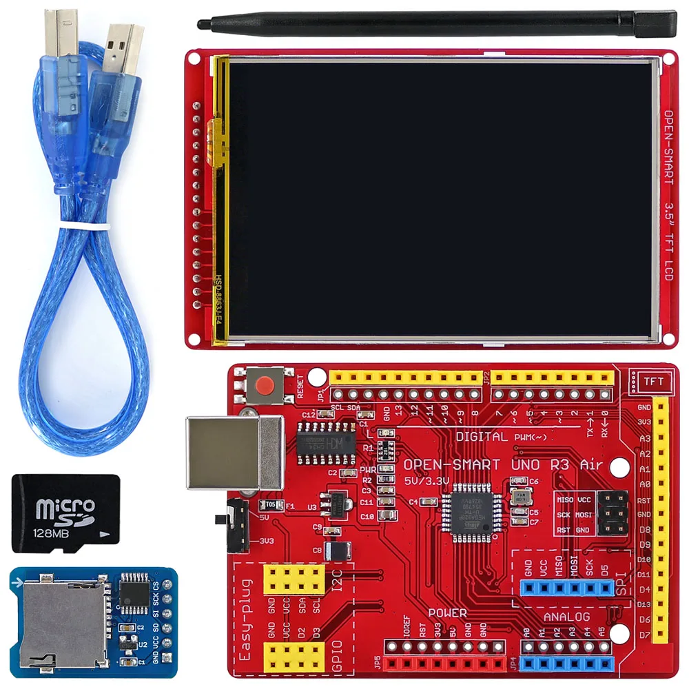 Günstig OPEN SMART 3,5 zoll 480*320 TFT LCD Touchscreen Breakout Modul Kit mit Einfach stecker UNO r3 Air Board für Arduino UNO R3 Nano