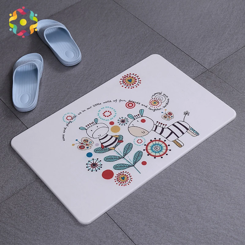 ZJFC Natural Diatomaceous Printed Bathroom Rug Quick Drying Non-slip Bath Mats Floor Carpet Ped Pad Seat Mattress For Decor ZJFC Natural Diatomaceous Printed Bathroom Rug Quick Drying Non-slip Bath Mats Floor Carpet Ped Pad Seat Mattress For Decor