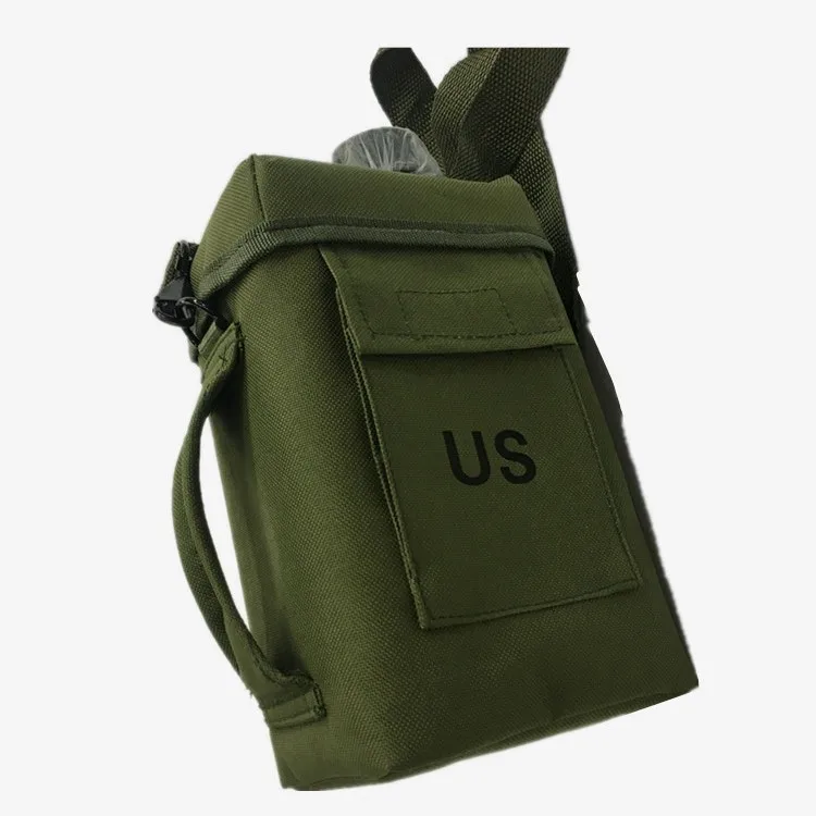 army green 2Л квадратный Американский квадратный баррель большой емкости открытый камуфляж пластиковая бутылка для воды армейский вентилятор Кемпинг ремень портативная бутылка для воды - Цвет: army green