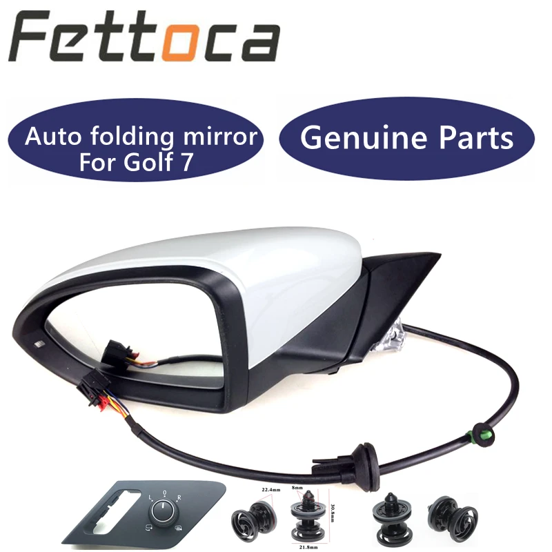 Genuine Parts For VW Golf 7 MK7 One Pair Auto Fold Mirror Electric