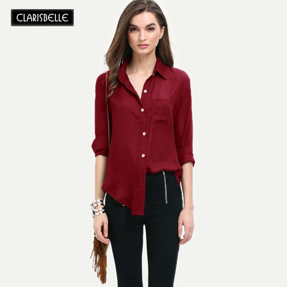 wine red shirt womens