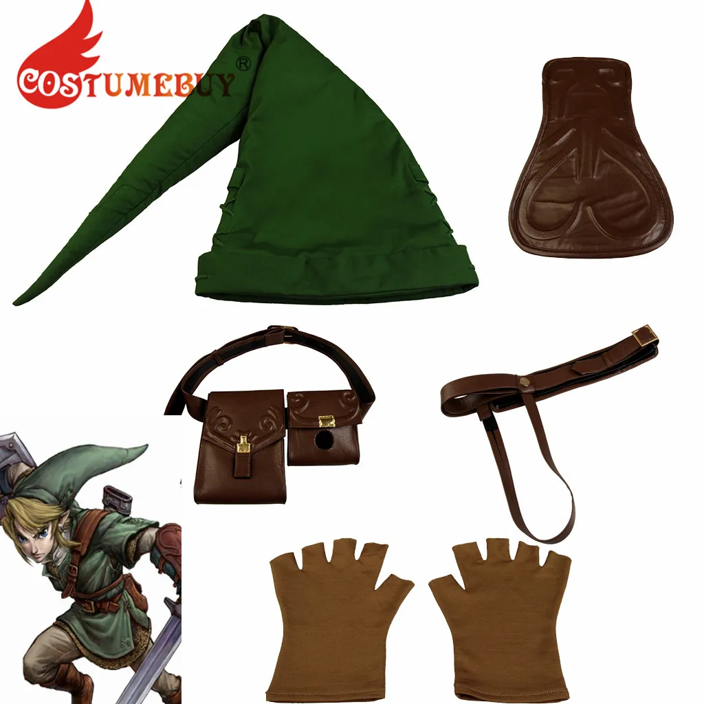 CostumeBuyGameTwilightPrincessLinkCosplayGlovesHatBeltBag