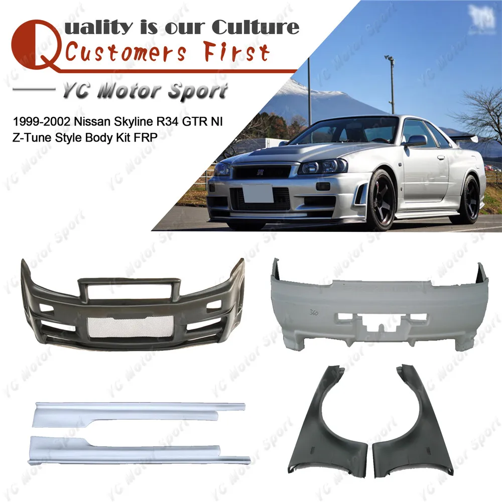 Car Accessories Frp Fiber Glass Ni Zt Style Bodykit Fit For 1999 02 R34 Gtr Body Kit Bumper Cover Front Fender Side Skirt Body Kits Aliexpress