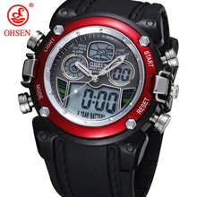 OHSEN lcd Цифровые кварцевые мужские модные часы наручные часы relogio masculino красный Будильник Спорт Плавание Силиконовые часы Секундомер подарки