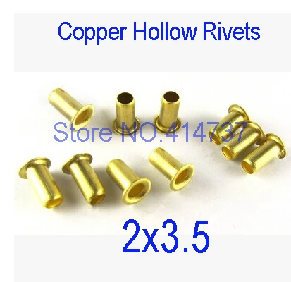 

500pcs /lot High Quality M2(d)*3.5(L)mm 2mm Brand New Copper Hollow Rivet Double-sided circuit board PCB vias nails