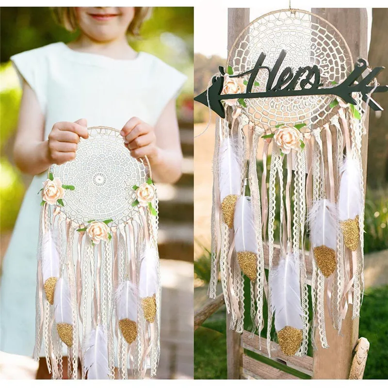 

Handmade Dream Catcher Wedding Decoration Dream Catcher Net Hanging Home Car Decor Craft Gift 2019 fashion