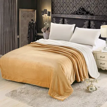 

Adult Warm Solid Fleece Blanket Double Layer Flannel Blanket Thickened Winter Sheet Soft Sleep Quilt Throw Rug Sofa Bedding