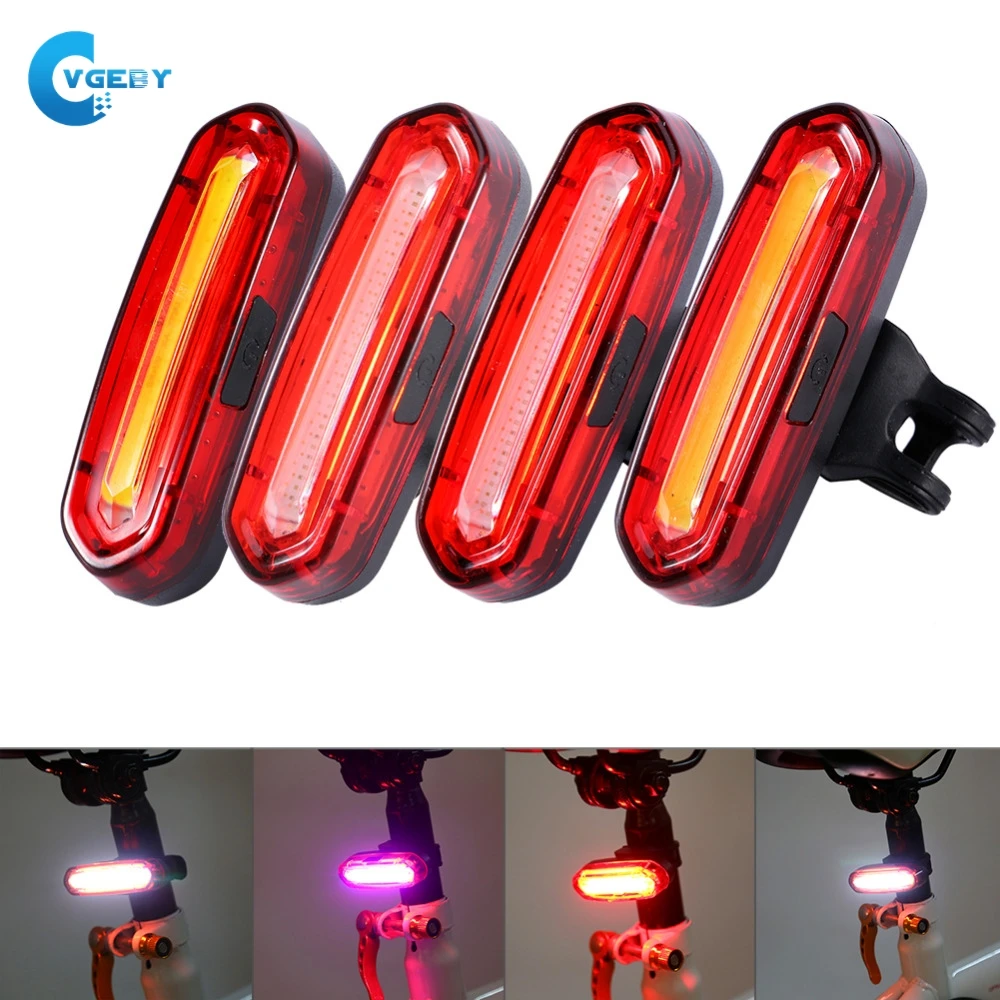 Bicycle Tail Lights Warning Lights USB Rechargeable Taillight LED Light