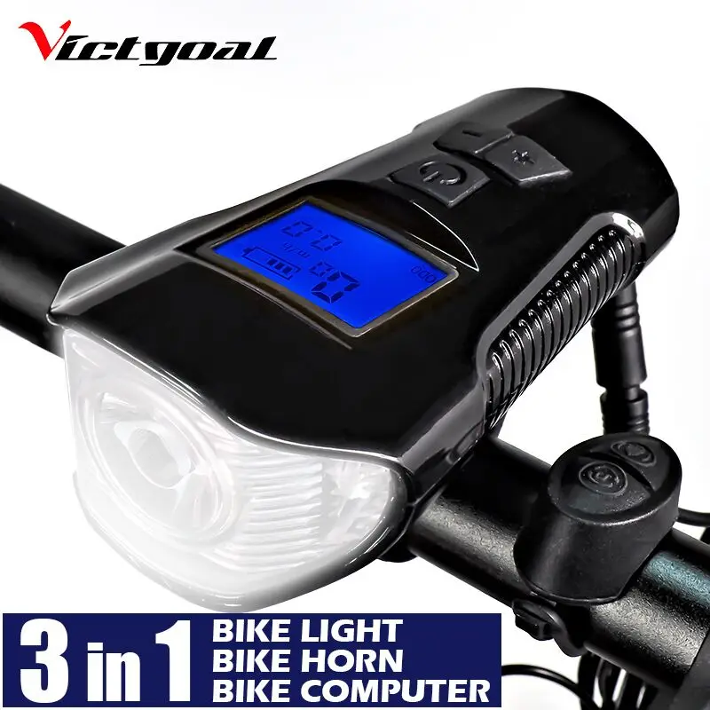 

VICTGOAL Bike Light Front LED USB Rechargeable Cycling Flashlight For Bicycle Lights Headlight with Bike Computer Horn Bell