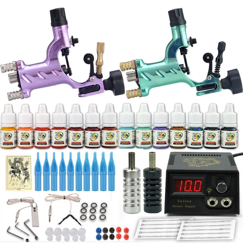 

92PCS Tattoo Starter Kit Tattoo Gun Machines Power Ink Grips Needles Tattoo Pigment Sets Beginner Tattoo Machine Kit Supplies