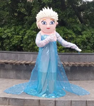 

Chiffon Elsa Adult Character Costume Cosplay Princess Elsa Cartoon Mascot Costume Long Sleeve Party Dress Plush High Quality