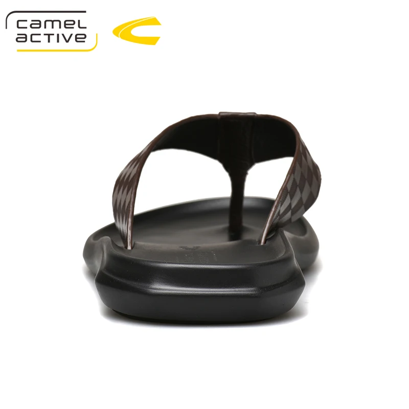 Мужские Пляжные шлепанцы Camel Active коричневые Шлепанцы из натуральной кожи удобная