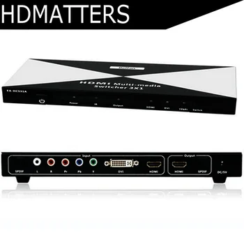 

HDMI DVI Ypbpr component to HDMI Multi-media Switcher with toslink audio in&out+remote control