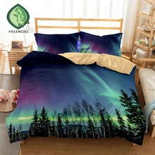 HELENGILI 3D Bedding set Aurora Print Duvet cover set lifelike bedclothes with pillowcase bed set home Textiles #2-02 HELENGILI 3D Bedding set Aurora Print Duvet cover set lifelike bedclothes with pillowcase bed set home Textiles #2-02