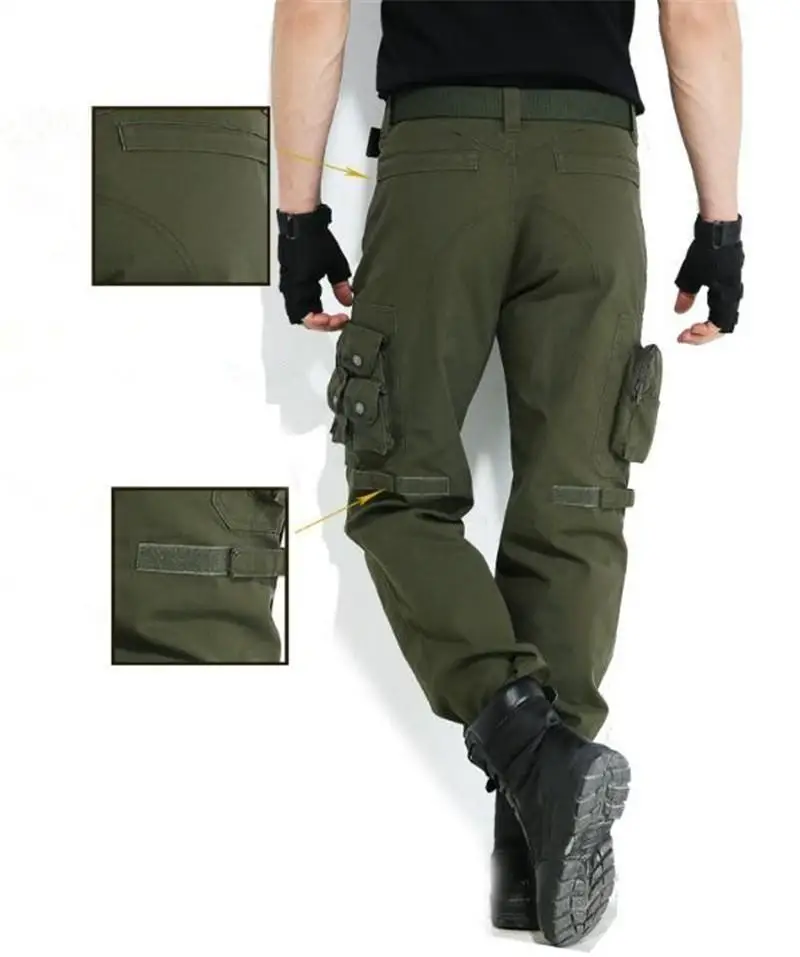 Freedom Knight Outdoors Cargo Pants Multi Pocket Jersey Men Army Green Military Hiking Camping Long Trousers