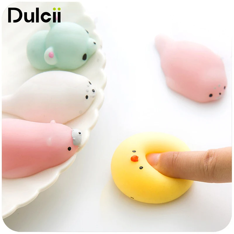 DULCII 3D Seal Lions Cute Mini Soft Silicone Squishy Phone Straps Slow Rising Fidget Hand Squeeze Press Doll Toy for iPhone X | Мобильные