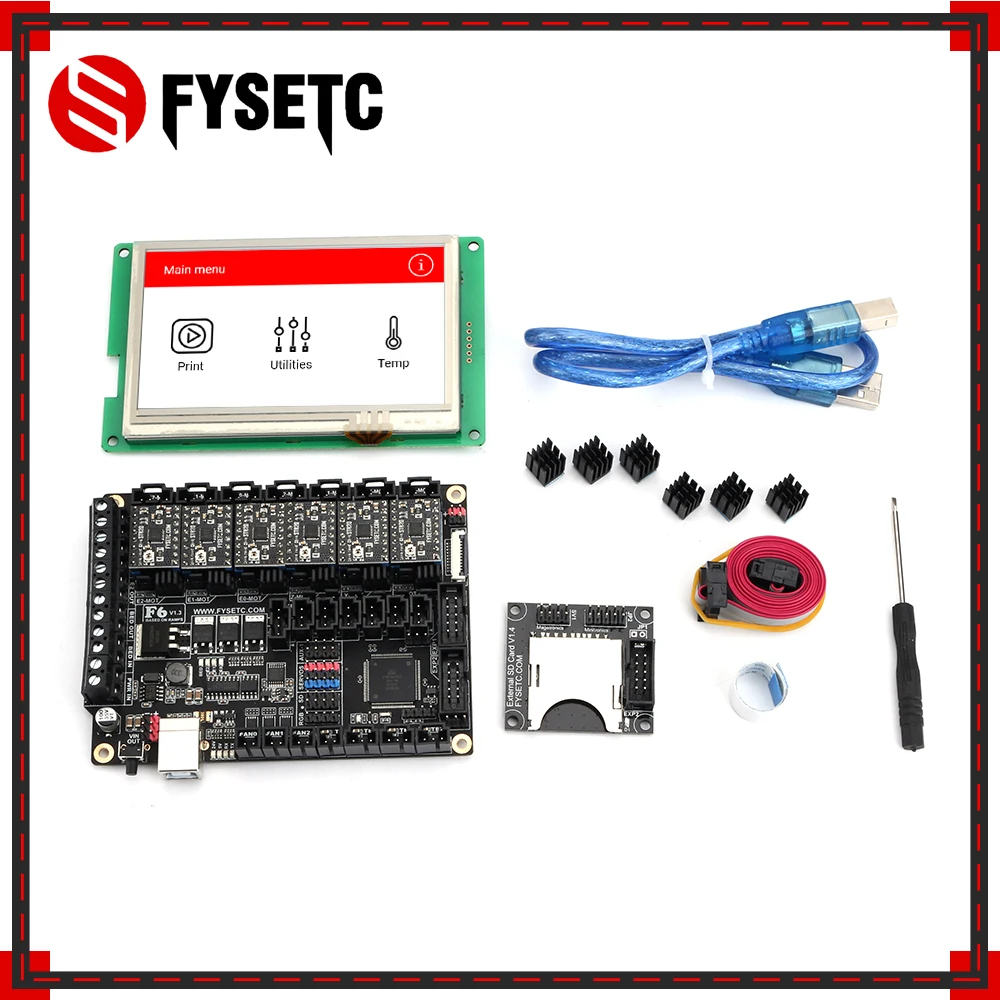 Материнская плата все в одном FYSETC F6 V1.3 + 4 3 &quotсенсорный ЖК дисплей 6 шт. ST820 Драйвер