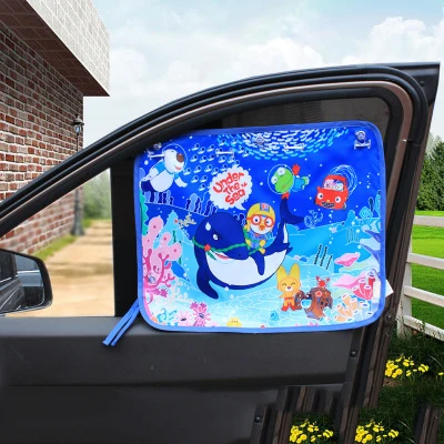 Детский солнцезащитный козырек для окна автомобиля, мультяшный летний солнцезащитный козырек для ребенка, солнечные УФ-фольги, универсальный автомобильный солнцезащитный козырек для бокового окна, занавеска - Цвет: D