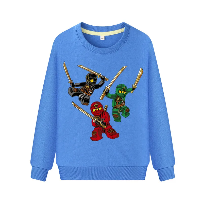 Baby Long Sleeve Cartoon 3D Funny Print Sweatshirt Boys Game Pattern Hoodies Costume Girls Cotton Clothing Children Hoodie DZ005 - Цвет: Blue