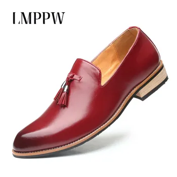 

British Style Men's Dress Shoes Luxury Fashion Groom Wedding Shoes 2019 Autumn Leather Oxfords Men Formal Business Casual Shoes