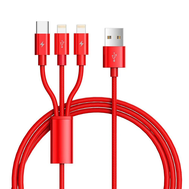

Mobile Phone Charger USB Cable 3 in 1 Micro 3A USB Cable For iPhone XS X 8 7 6 Charging and Android USB TypeC Mobile Phone