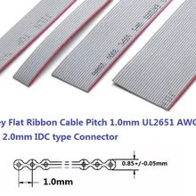 1 м 1,0 мм Шаг 10 пин, на возраст 12, 14, 16, 20 26-30; большие размеры 34-40 50 60 64 ядра плоского ленточного кабеля UL2651 AWG 28 для 2,0 мм IDC разъем типа