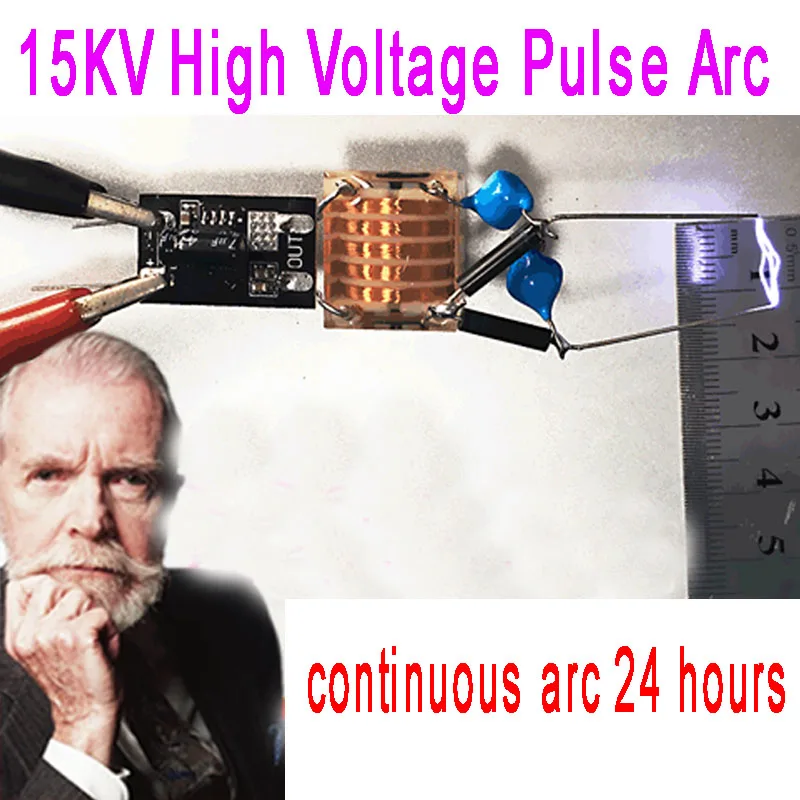 

DC5-15V 7.4V to 15KV High Voltage Pulse Generator Super Arc Ignition Boost Coil Module 24 hours Long work lighter
