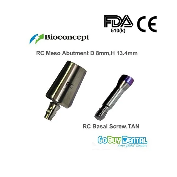 Straumann Compatible Bone Level RC Meso Abutment diameter  8mm,Height 13.4mm 132050 straumann compatible bone level wn solid abutment 6 degrees height 5 5mm brown wide neck 033020