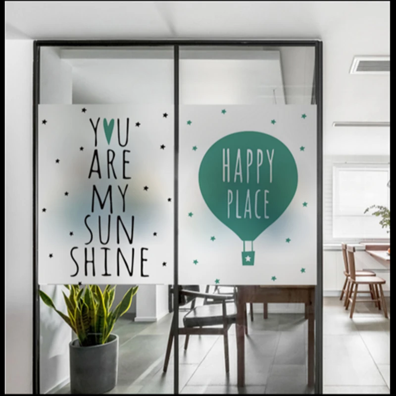 Window Glass stickers English frosted window glass film bathroom light