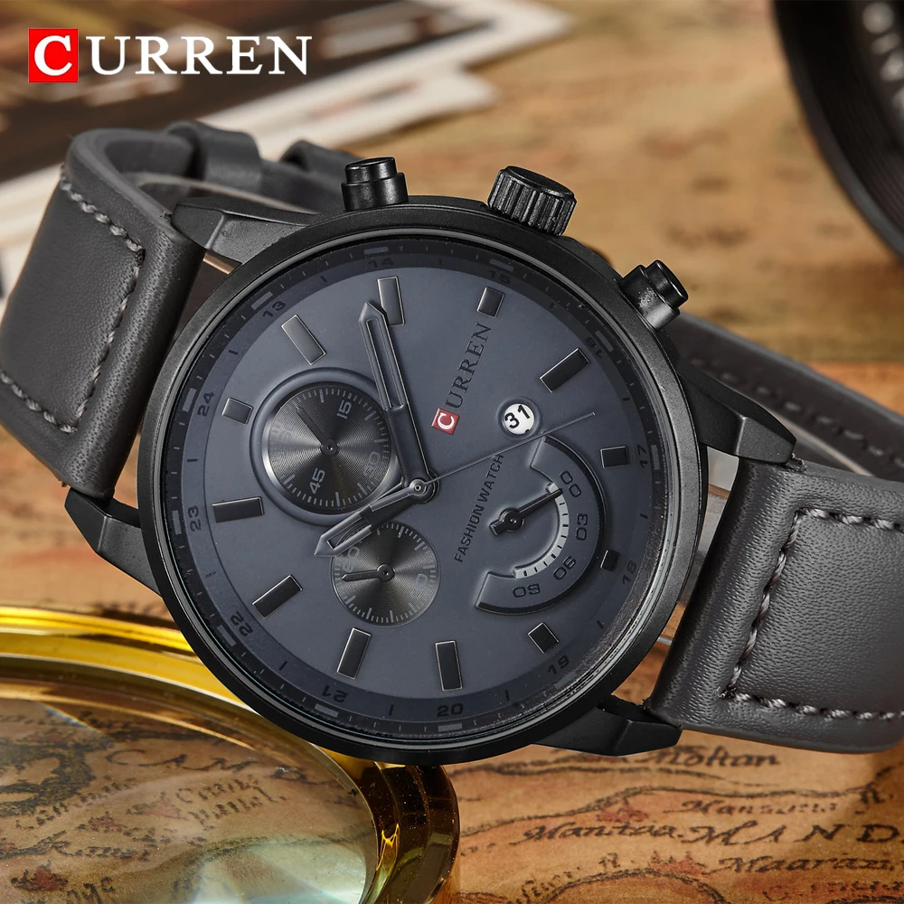 CURREN 8217, мужские спортивные кварцевые часы, мужские часы, Топ бренд, Роскошные водонепроницаемые военные наручные часы, мужские часы