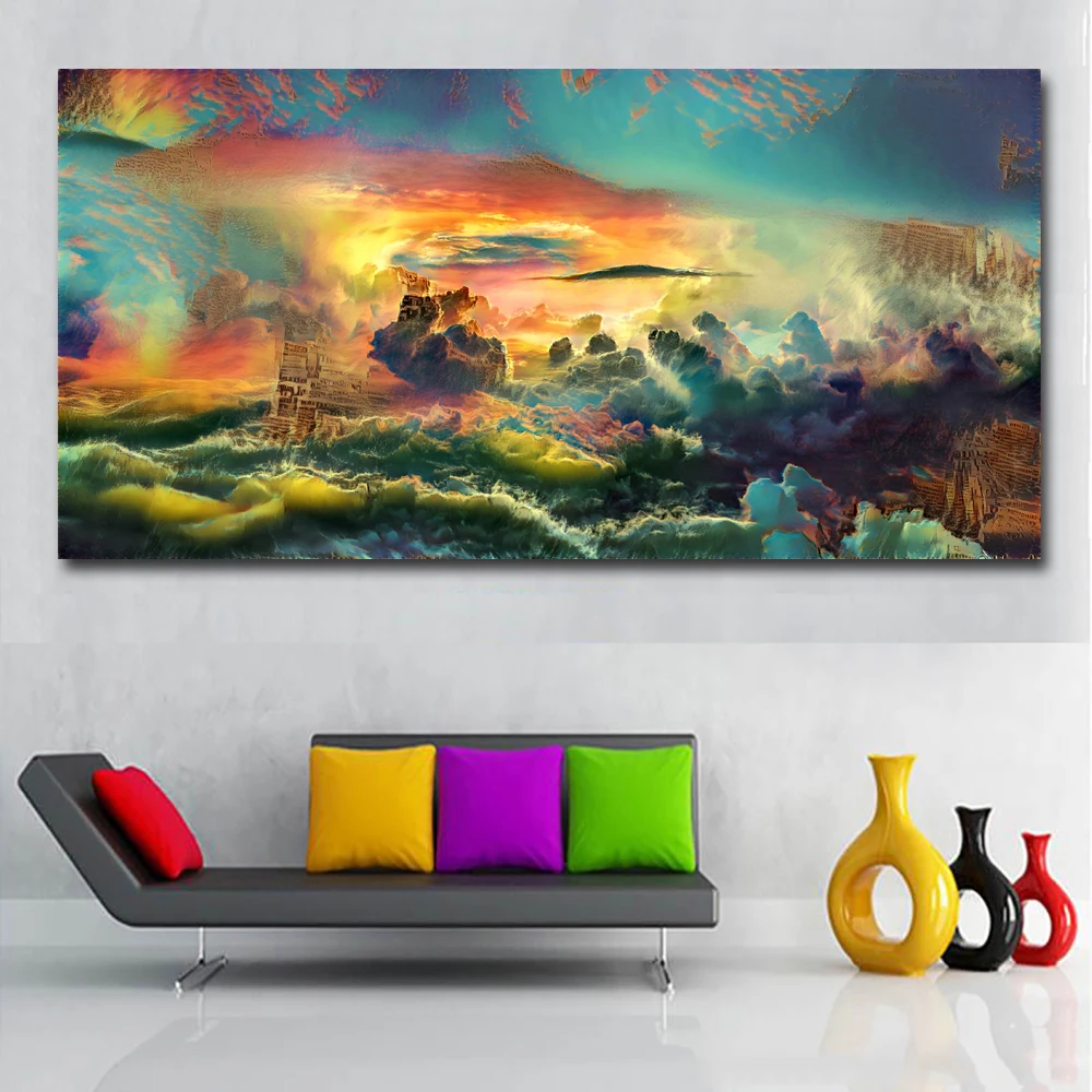 

Colorful Modern Abstract Landscape Paintings Prints Posters Canvas Painting Wall Art Pictures For Living Room Home Decor