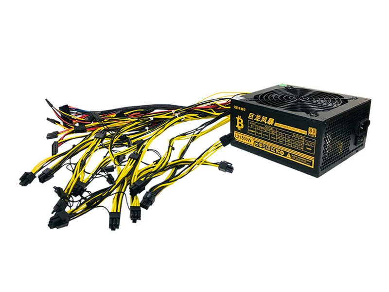 PC امدادات الطاقة 1600 واط ATX عامل منجم مصدر آلة استخراج المعادن PSU 6 بطاقة جرافيكس GPU ETH مينر 100-240 فولت ل RX470 480 570 GTX1060 1080