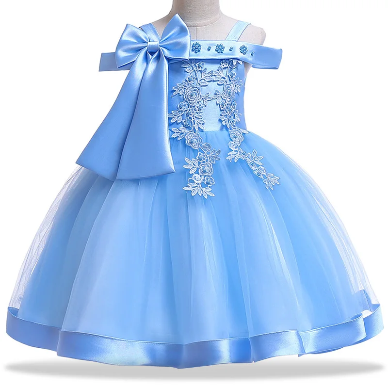 

Girls Wedding Dress Shoulderless Summer Princess Costume Kids Dresses For Girls Birthday Party Dress Girl Performance Dresses