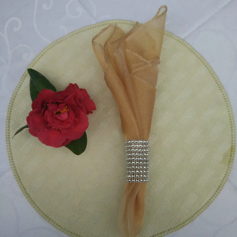 Wholesale 25 Pcs / Pack 45*45cm Table Napkins Organza Transparent Glass