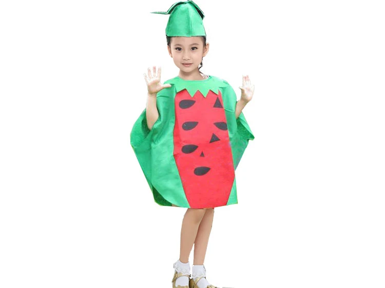 Дети Хэллоуин вечерние день детей мультфильм фрукты овощи костюм Одежда Косплей Тыква банан дерево для мальчиков и девочек - Цвет: watermelon
