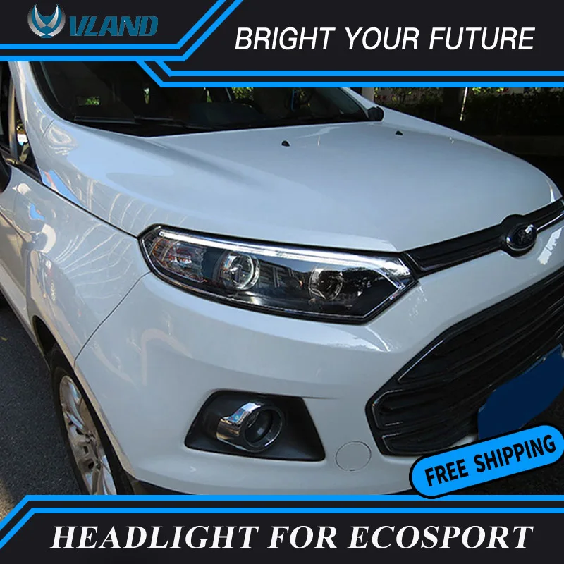 Передняя фара для Ford EcoSport 2013 2016 светодиодная полоса передние фары|Фара авто в