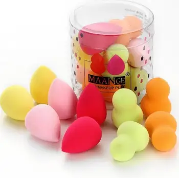 

4 10 Pcs Water Gourd Face Makeup Sponge Set Foundation Concealer Cream Mixed Liquid Powder Puff Cheek Cosmetic Sponge
