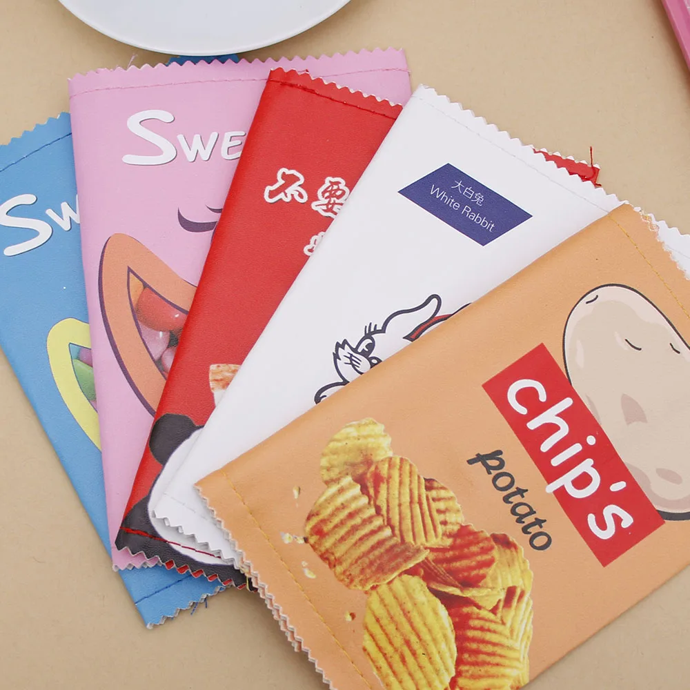 

Funny Chips Food Wrapper Pencil Case Wallet Bill Holder Kawaii School Stationery