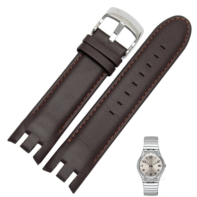 Ремешок для часов из мягкой кожи 21 мм Swatch YRS403 401 402G 412 418 406G|leather strap|leather watchbandgenuine