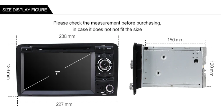Excellent Idoing Android9.0/4G+32G/8Core/2Din For Audi A3 Car DVD Player Multimedia Video Head Device 3G WIFI SWC Dual TV OBD2 Fast Boot 19