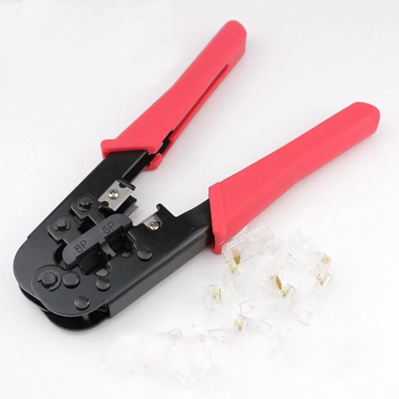 Cable Clamp Pliers Telephone Wire Clamp +10 Network Crystal Connector