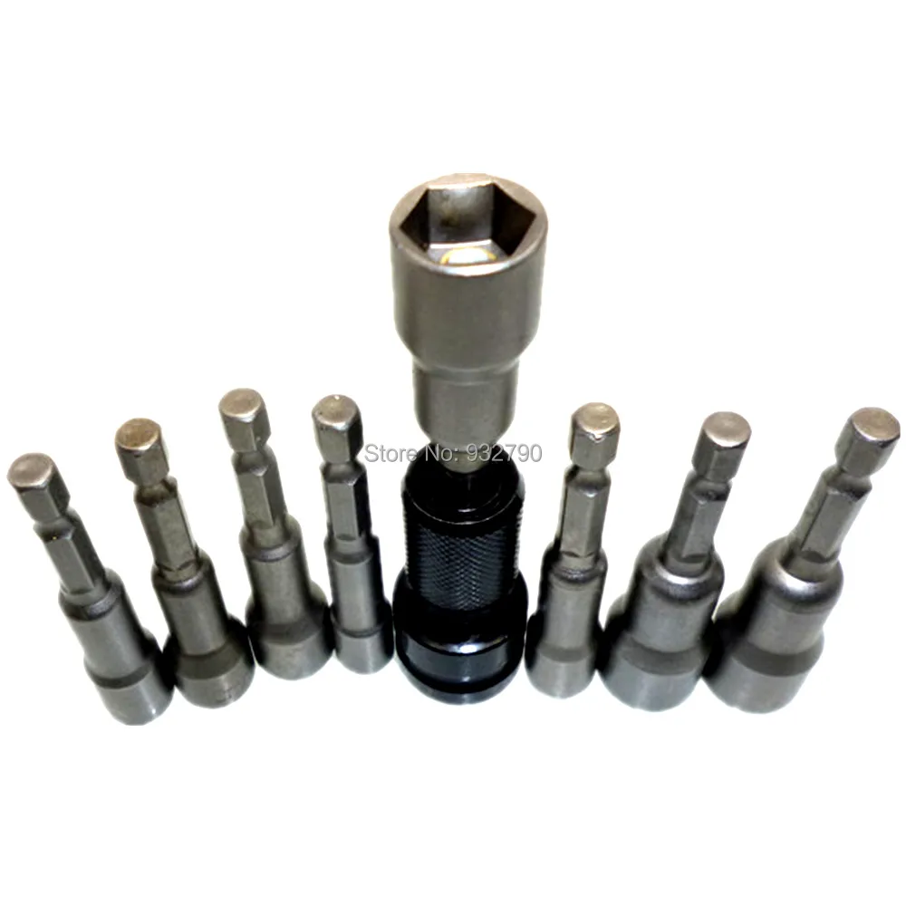 Magnetic Nut Driver Set Metric Socket Impact Drill Bits 6mm-13mm