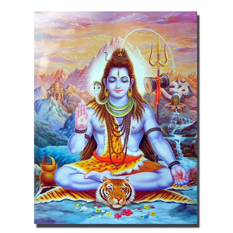 5D Diamond Embroidery Hindu Gods Shiva Diy Painting Cross Stitch Full Mosaic Square Rhinestones Needleworks JS2421 | Дом и сад