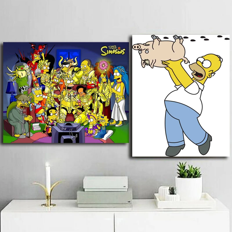 

DC Comic Homer Poster Canvas Painting Nursery Modern Picture Wall Art For Kids Room Pictures Home Decor
