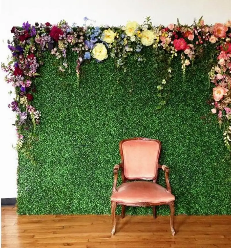Wedding green grass wall background decoration home market hotel shop